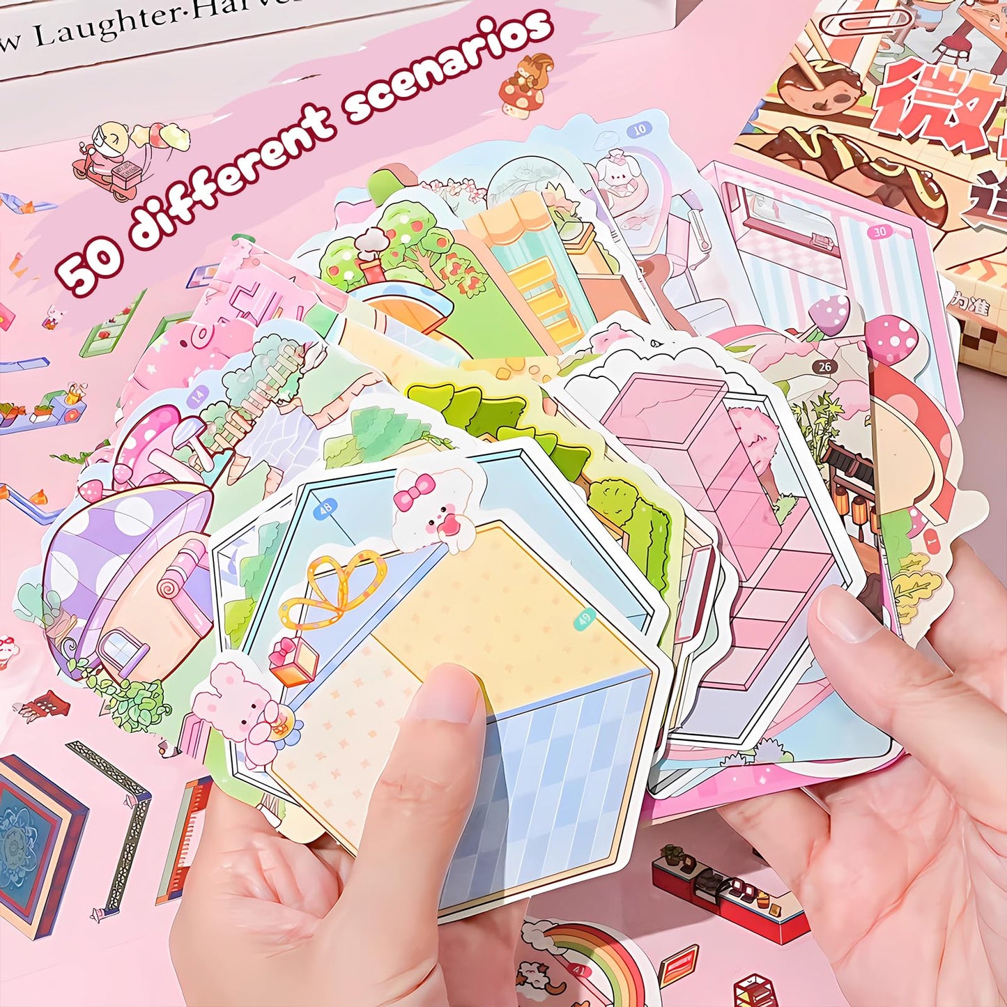 Nerscina DIY 3D Sticker Scene Mega Pack – 50 Sets Animal Bedroom Restaurant