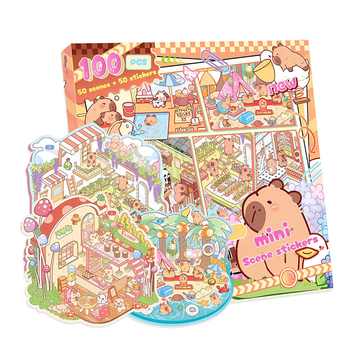 Nerscina DIY 3D Sticker Scene Mega Pack – 50 Sets Animal Bedroom Restaurant