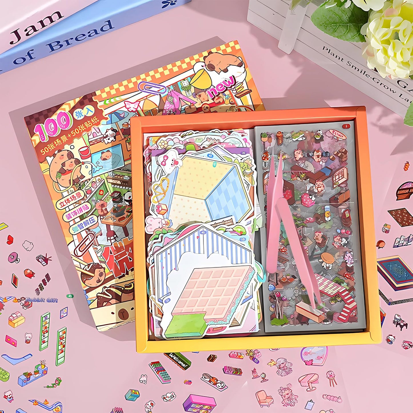 Nerscina DIY 3D Sticker Scene Mega Pack – 50 Sets Animal Bedroom Restaurant