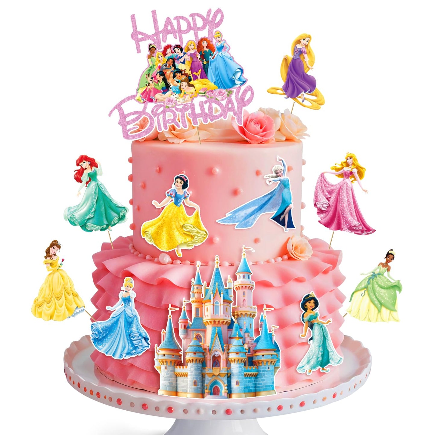 NEW BARLEY Princess Cake Topper – 11-Piece Princess Cake Decorations for Cakes, Cupcakes & Desserts