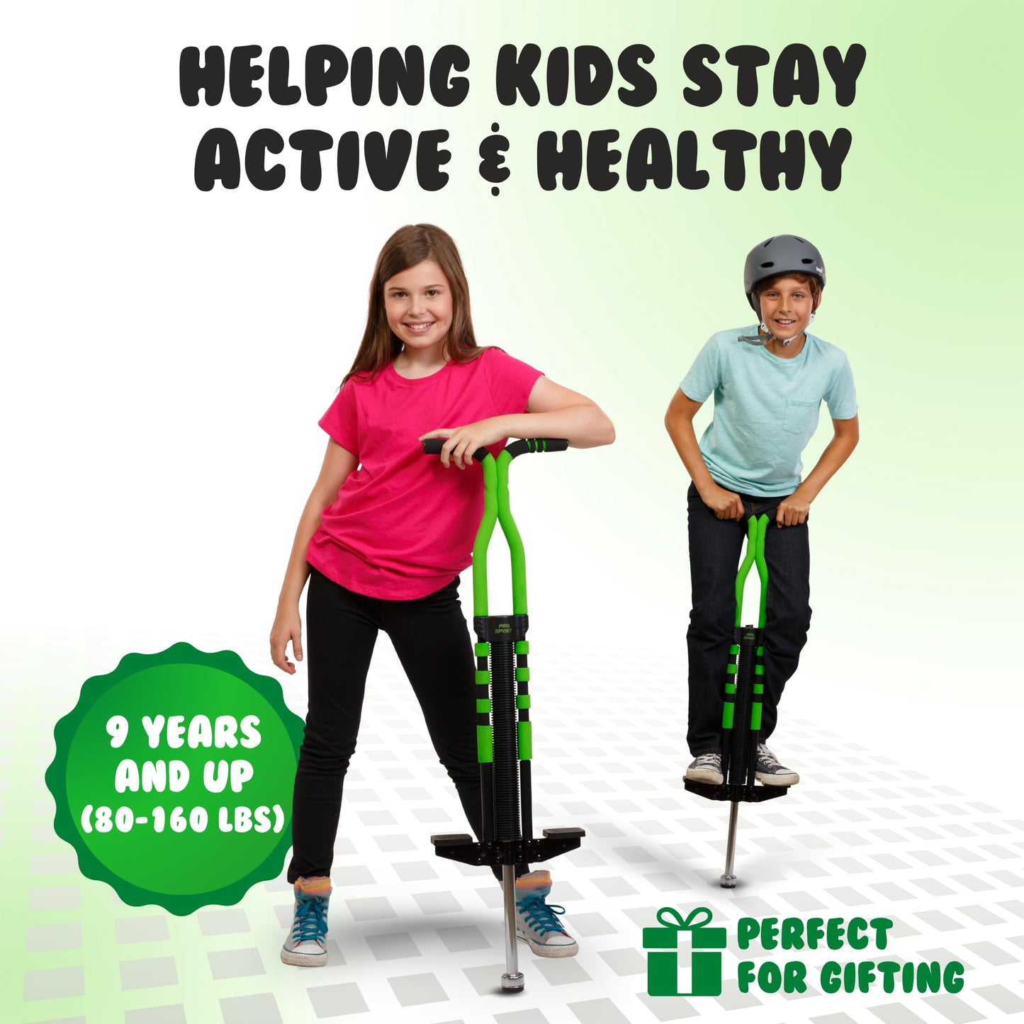 New Bounce Pogo Stick for Kids - Pro Sport Edition (Ages 9+, 80-160 lbs)