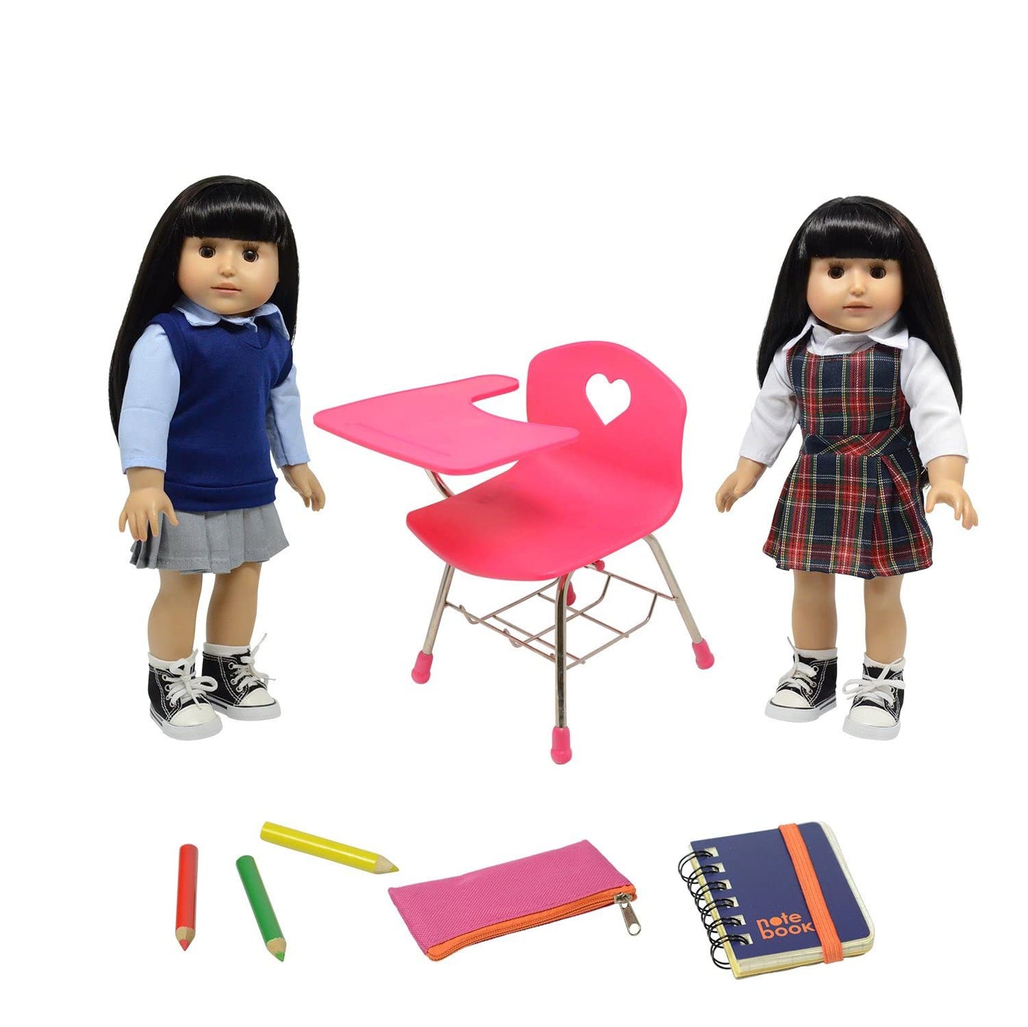 The New York Doll Collection Back to School Set for 18" Dolls – Desk, Uniforms & Accessories