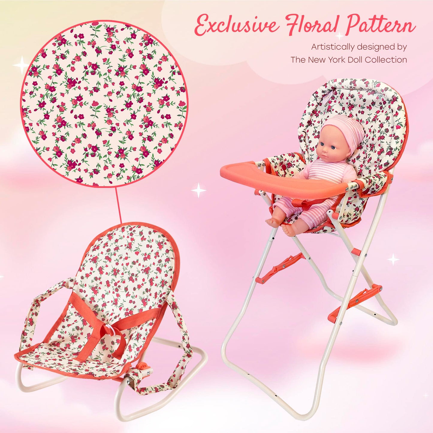 Floral 3-in-1 Doll Furniture Set for 18-Inch Dolls | The New York Doll Collection