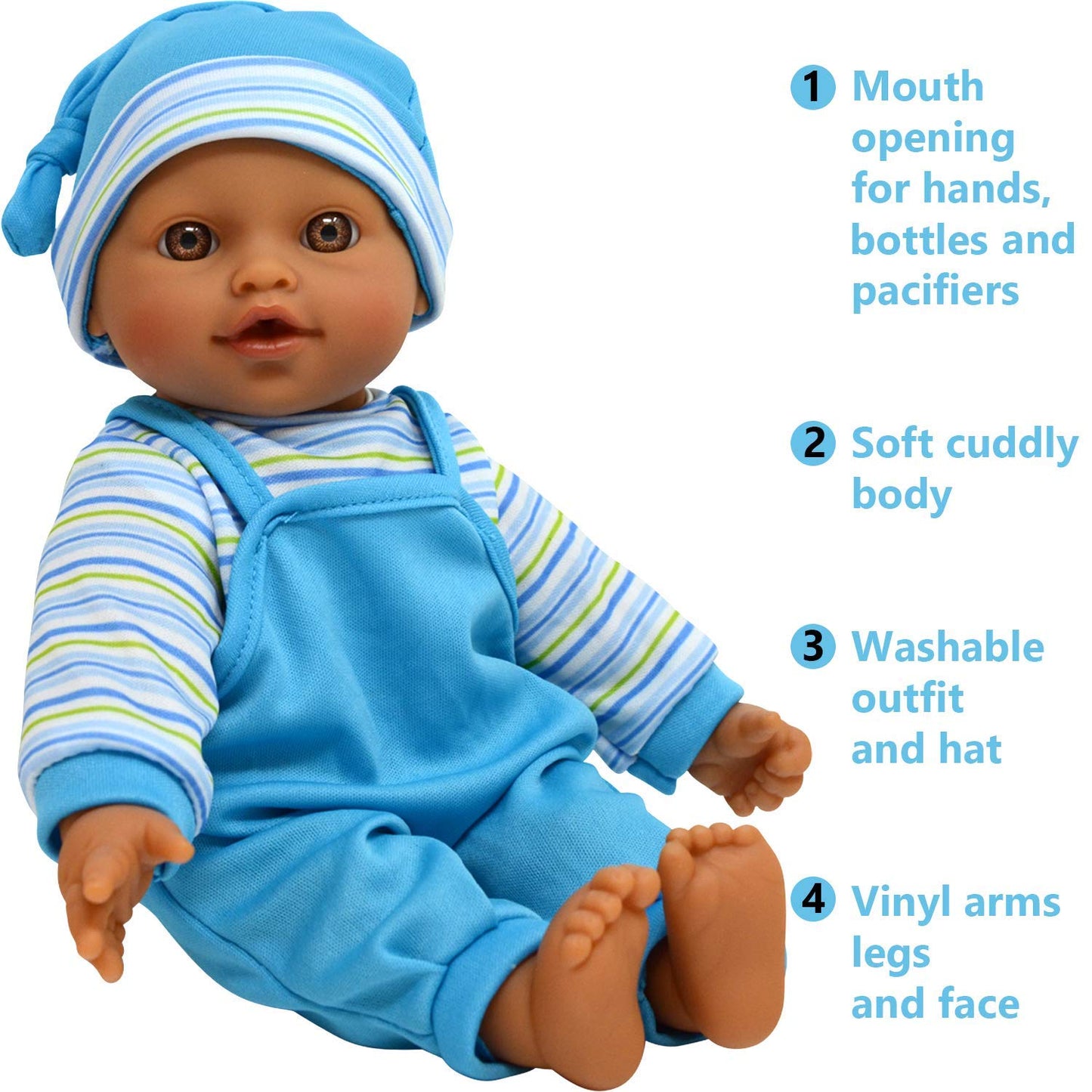 The New York Doll Collection 12-Inch Sweet Hispanic Twin Dolls with Pacifier | Play Baby Dolls