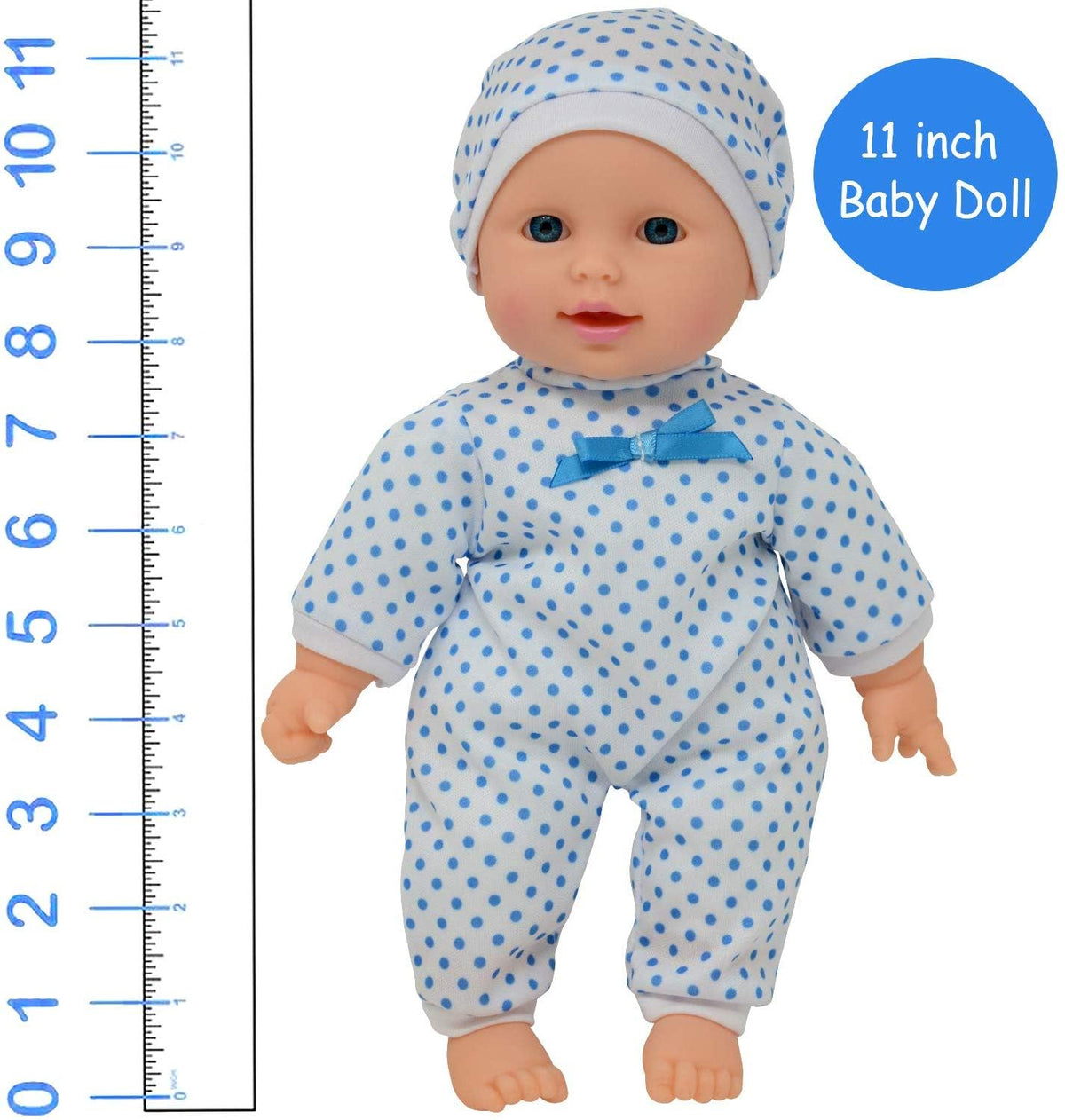 11-Inch Soft Body Boy Baby Doll with Pacifier — Gift Box Included | The New York Doll Collection