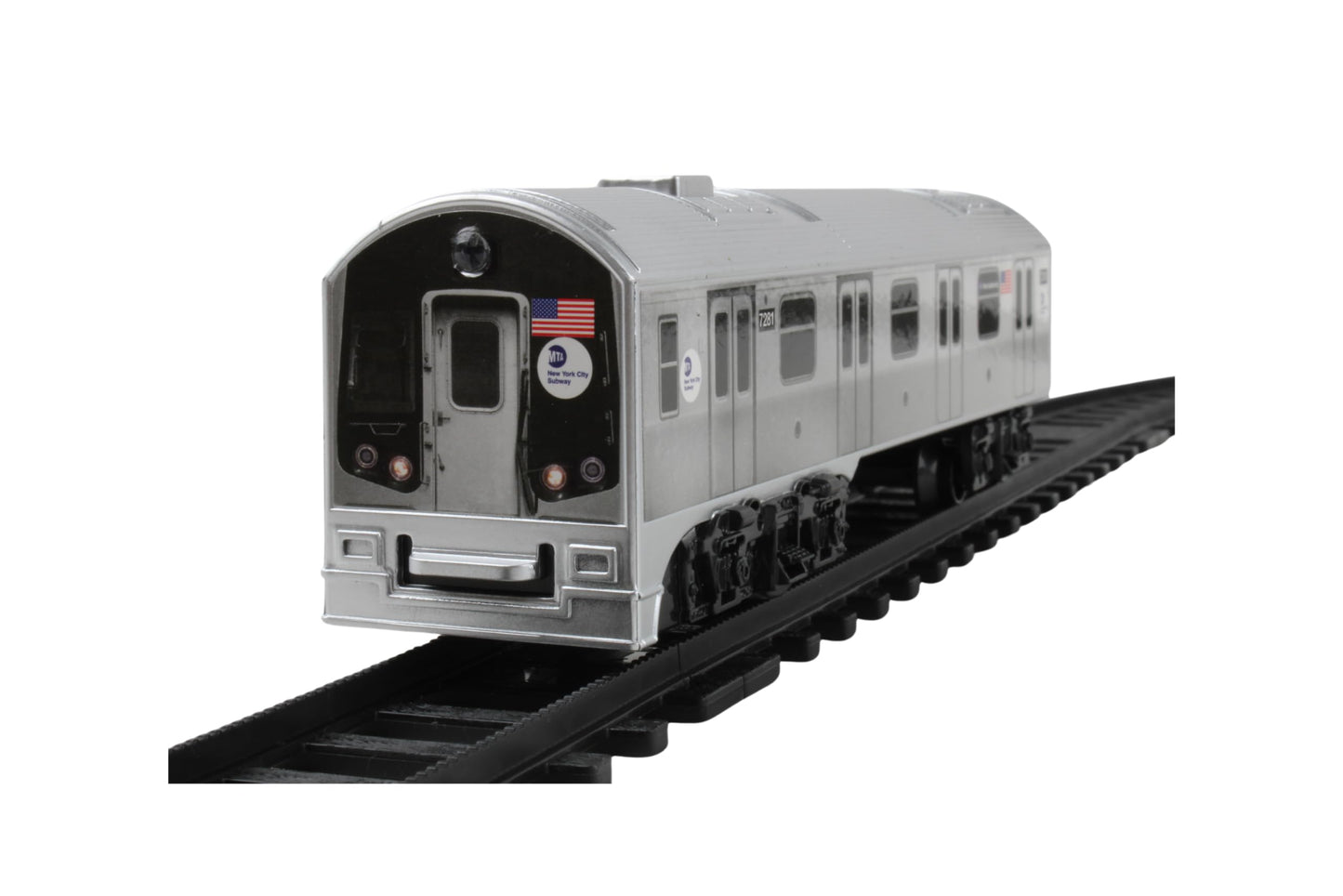 New York MTA 3-Pc Battery Operated Train Set with Track – 39 x 25 in, Silver