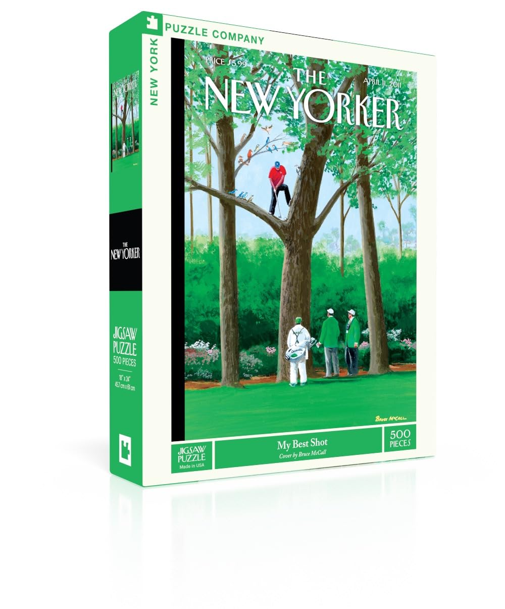 New York Puzzle Company - New Yorker My Best Shot 500-Piece Jigsaw Puzzle | Family Night by Bruce McCall