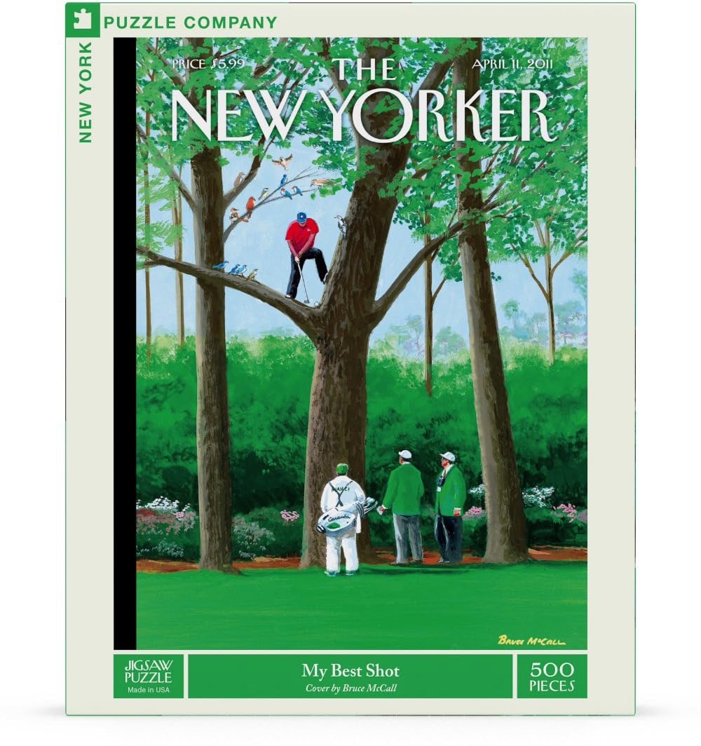 New York Puzzle Company - New Yorker My Best Shot 500-Piece Jigsaw Puzzle | Family Night by Bruce McCall