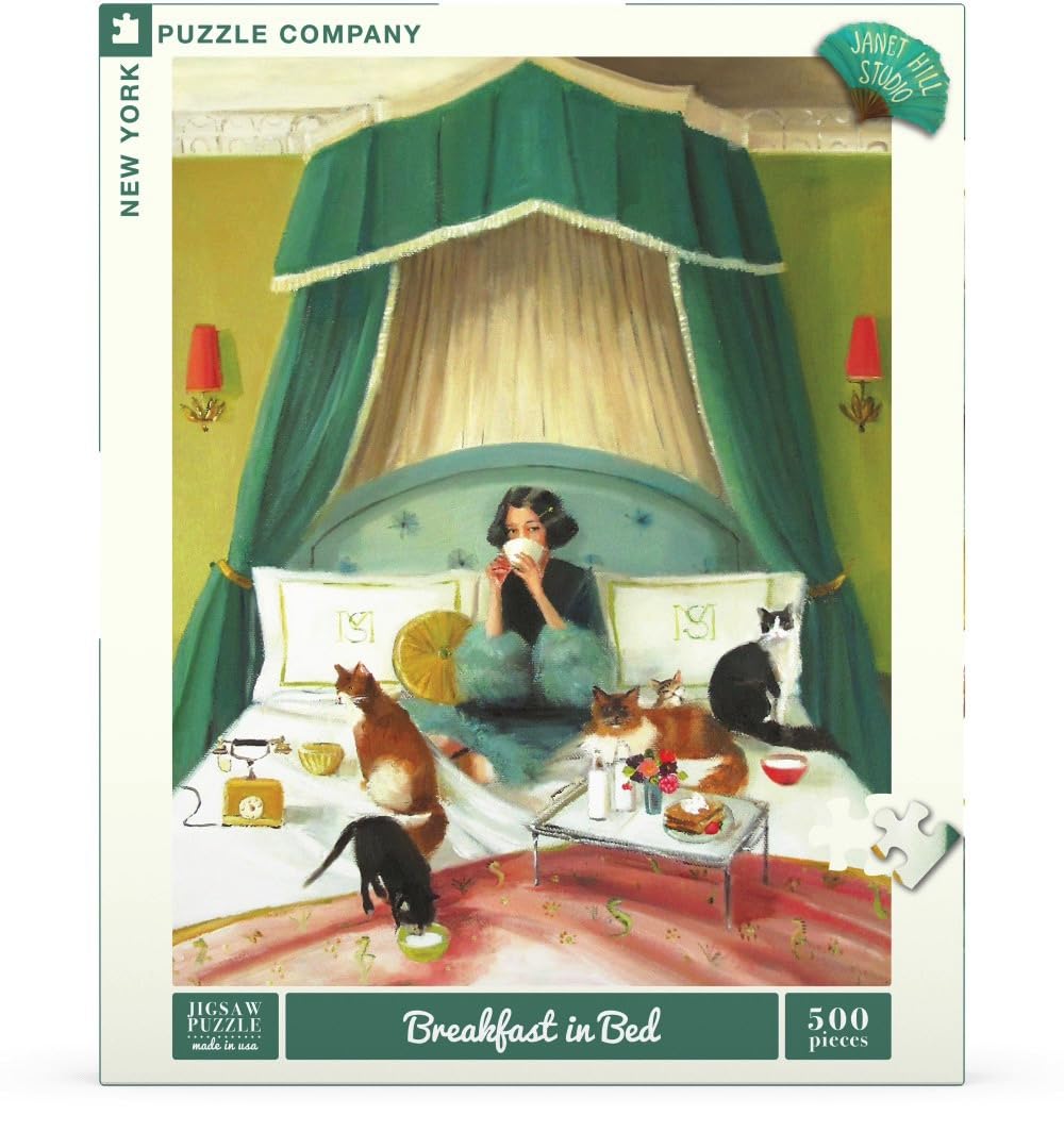 New York Puzzle Company – Janet Hill Breakfast in Bed 500-Piece Jigsaw Puzzle for Adults