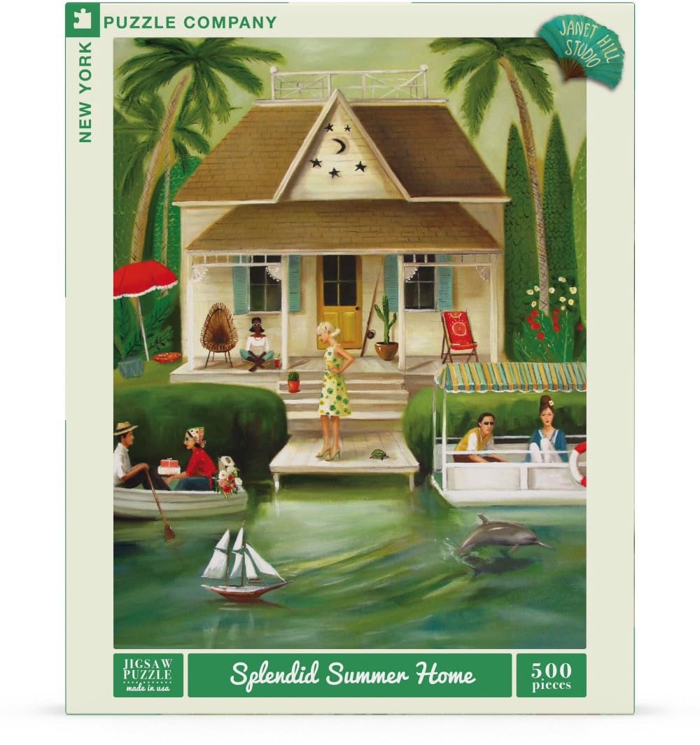 New York Puzzle Company - Janet Hill Splendid Summer Home 500-Piece Puzzle for Family Nights