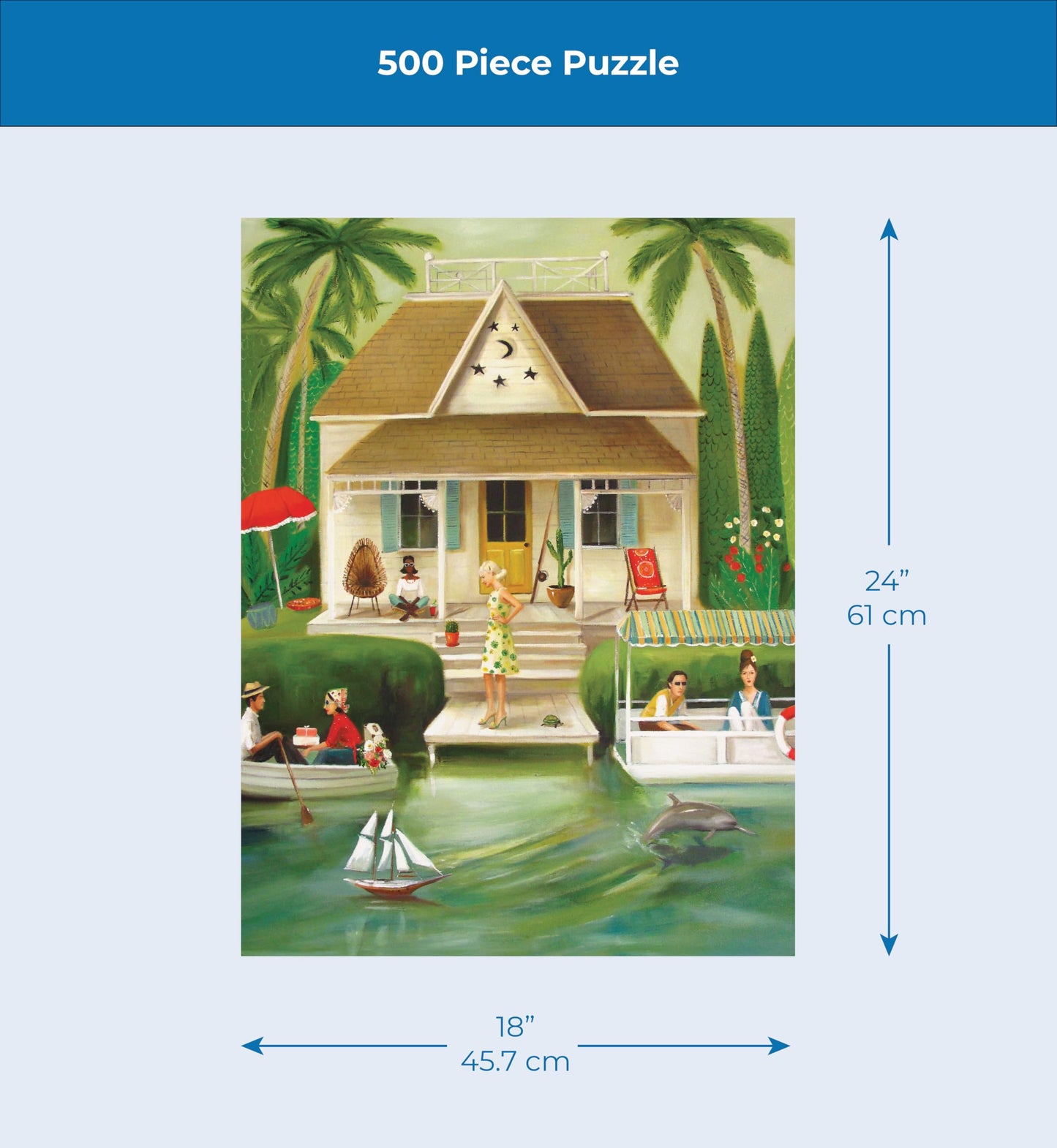 New York Puzzle Company - Janet Hill Splendid Summer Home 500-Piece Puzzle for Family Nights