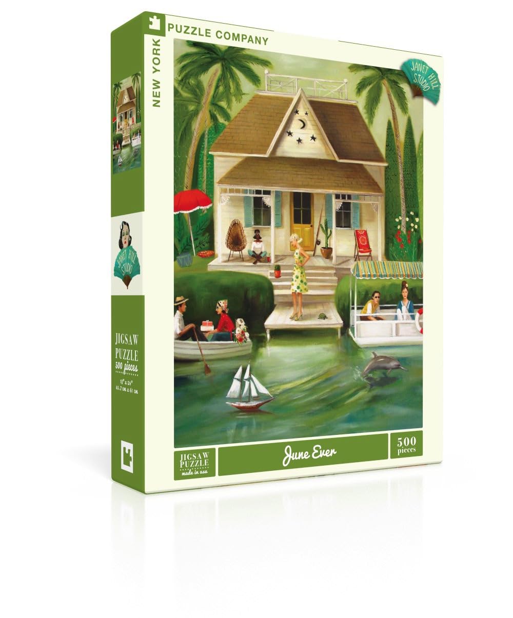 New York Puzzle Company - Janet Hill Splendid Summer Home 500-Piece Puzzle for Family Nights