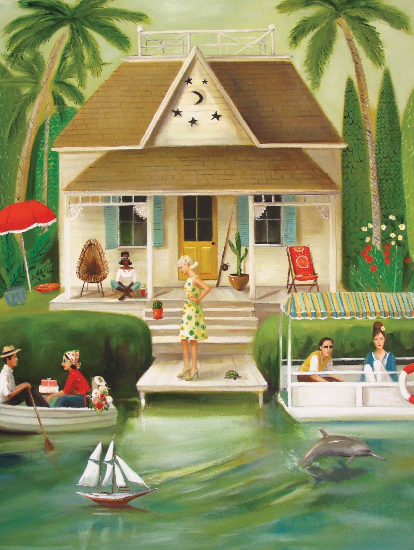 New York Puzzle Company - Janet Hill Splendid Summer Home 500-Piece Puzzle for Family Nights