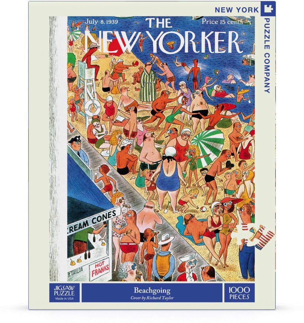 New York Puzzle Company - New Yorker Beachgoing - 1000 Piece Jigsaw Puzzle