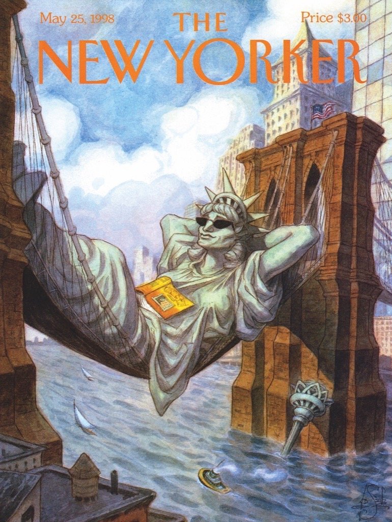 New York Puzzle Company - New Yorker Liberty 500-Piece Puzzle for Adults by Peter de Sève