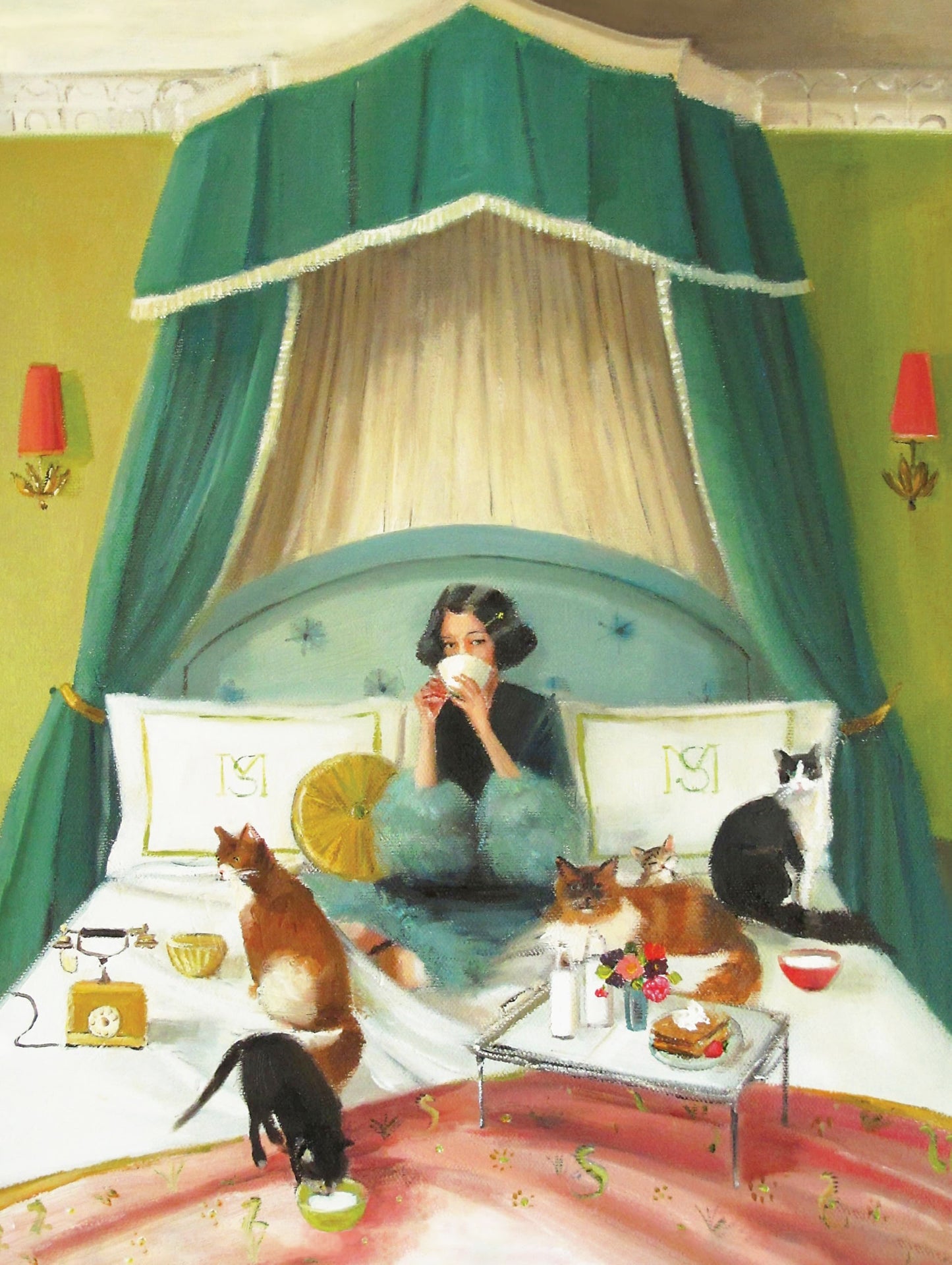 New York Puzzle Company – Janet Hill Breakfast in Bed 500-Piece Jigsaw Puzzle for Adults