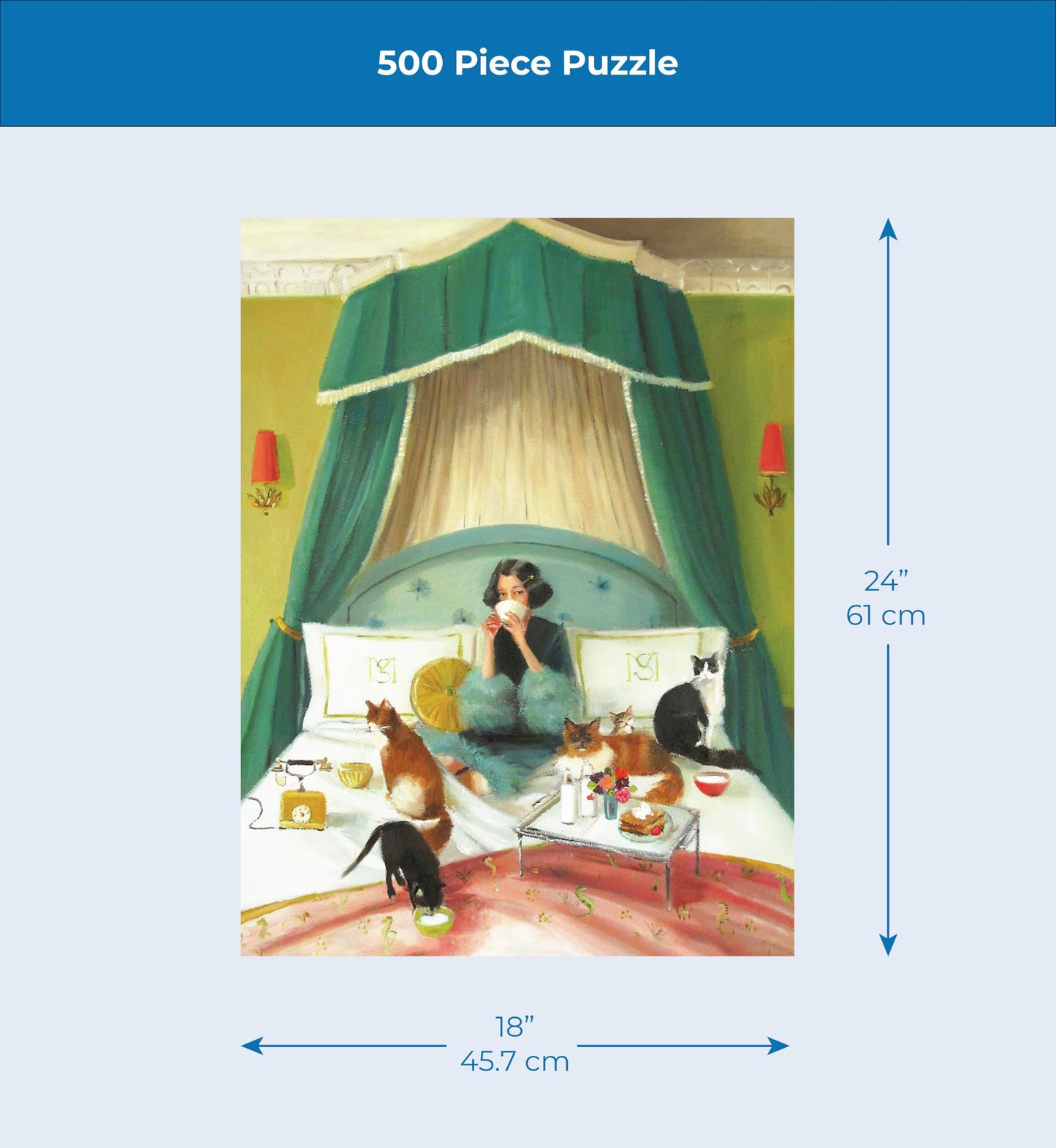 New York Puzzle Company – Janet Hill Breakfast in Bed 500-Piece Jigsaw Puzzle for Adults