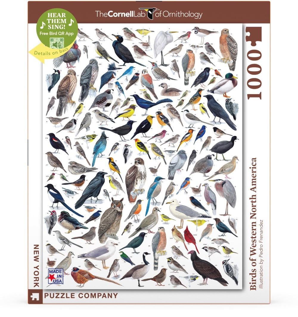 New York Puzzle Company - Cornell Lab Birds of Western North America - 1000 Piece Puzzle