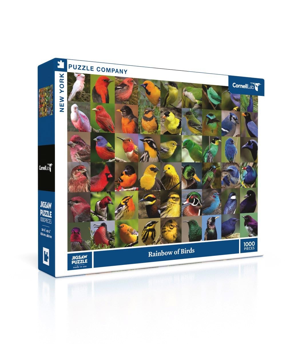 New York Puzzle Company - Cornell Lab Rainbow of Birds 1000-Piece Puzzle for Adults