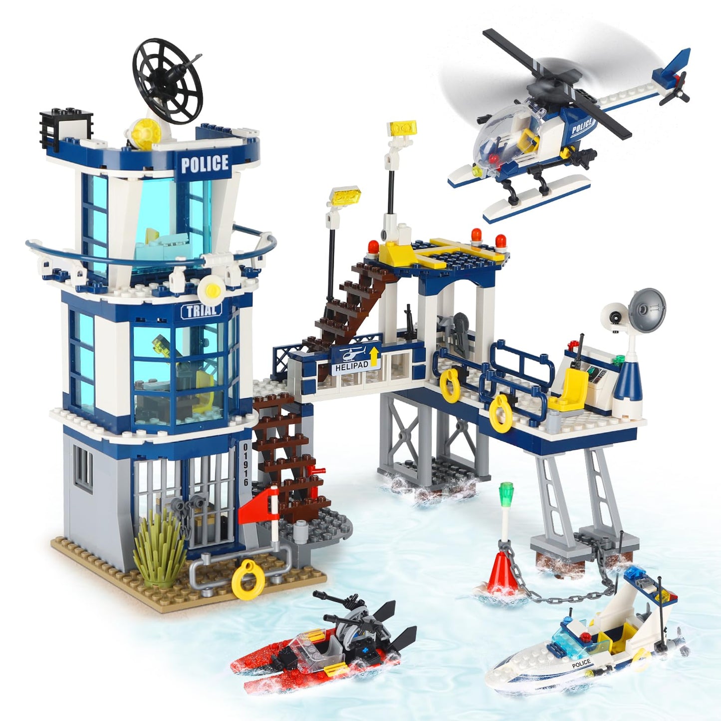 NEWABWN City Police Station STEM Building Set – 565 Pieces, LEGO-Compatible Kit for Kids 6-10