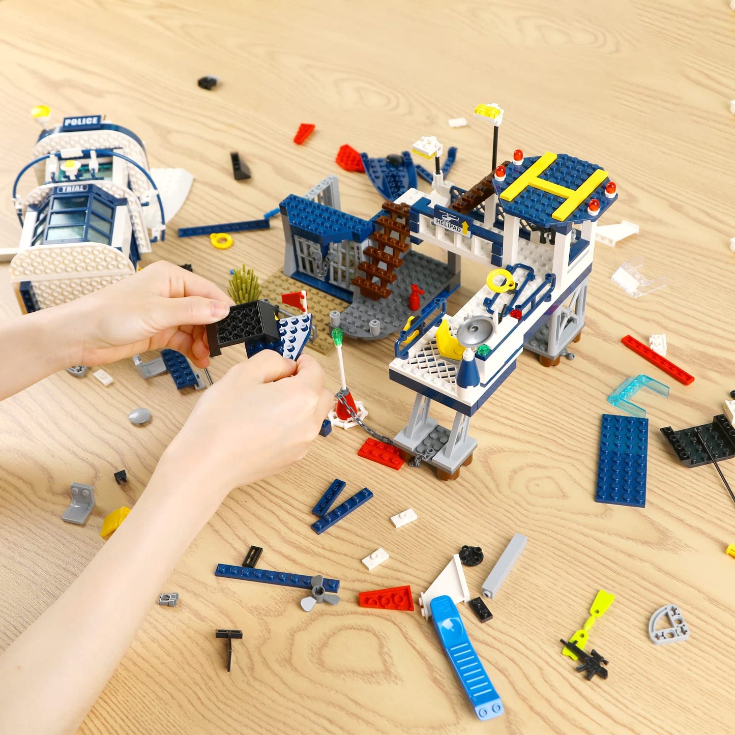 NEWABWN City Police Station STEM Building Set – 565 Pieces, LEGO-Compatible Kit for Kids 6-10