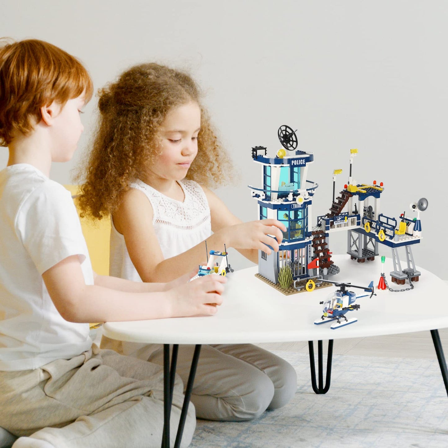 NEWABWN City Police Station STEM Building Set – 565 Pieces, LEGO-Compatible Kit for Kids 6-10
