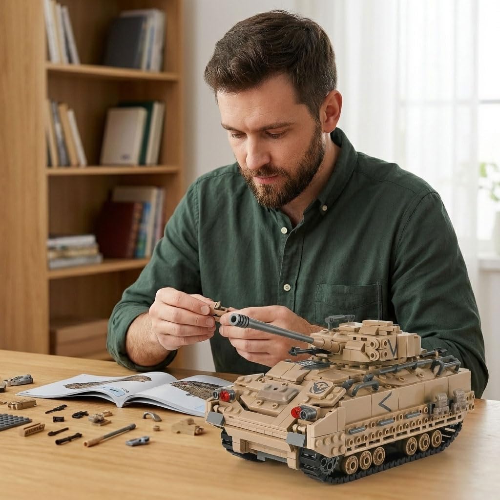 NEWABWN M2 Bradley Tank Toy Building Set – 1350 Pieces, LEGO Compatible