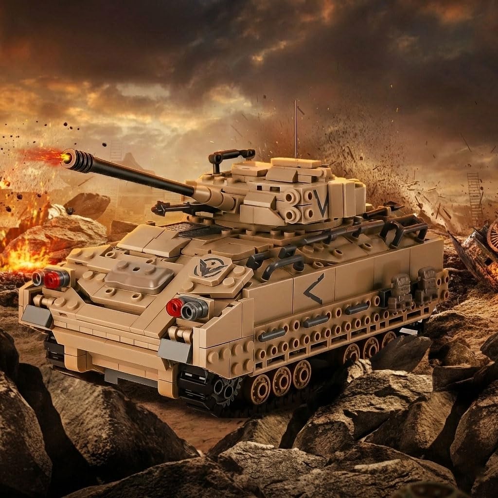 NEWABWN M2 Bradley Tank Toy Building Set – 1350 Pieces, LEGO Compatible