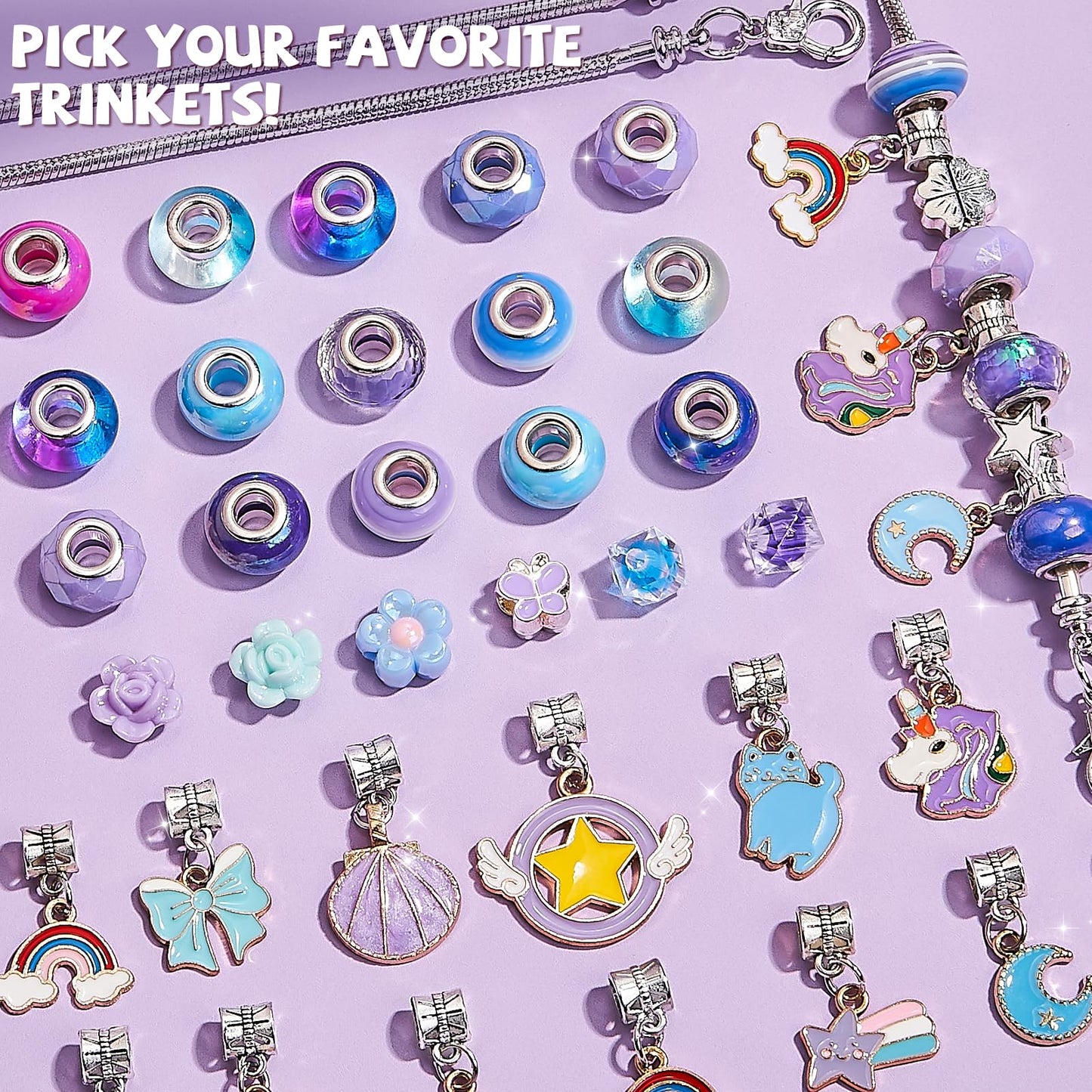 NewBandMo Jewelry Making Kit for Girls 8-12 — DIY Bracelet & Necklace Craft Kit (Purple)