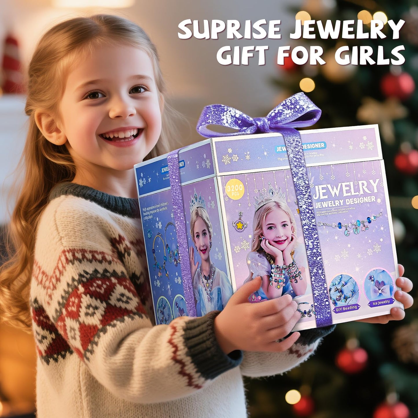 NewBandMo Jewelry Making Kit for Girls 8-12 — DIY Bracelet & Necklace Craft Kit (Purple)