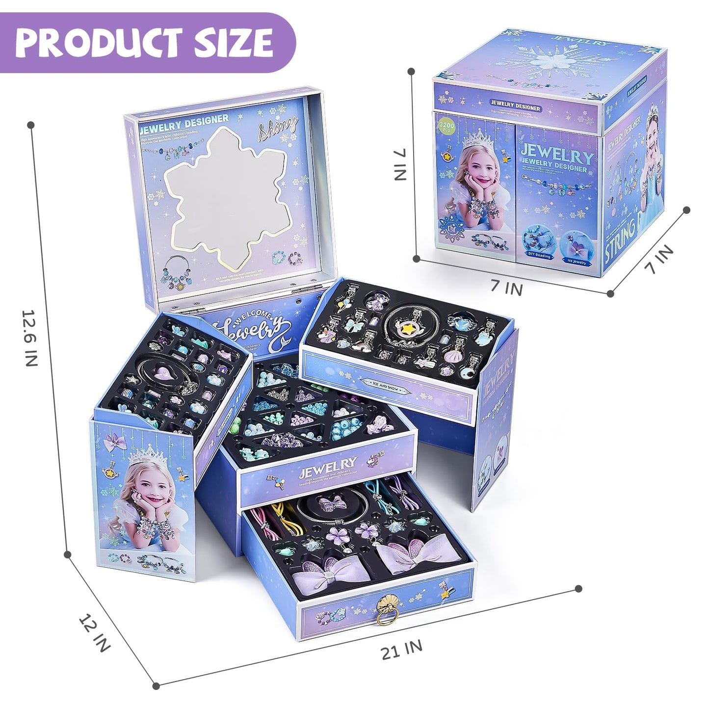 NewBandMo Jewelry Making Kit for Girls 8-12 — DIY Bracelet & Necklace Craft Kit (Purple)