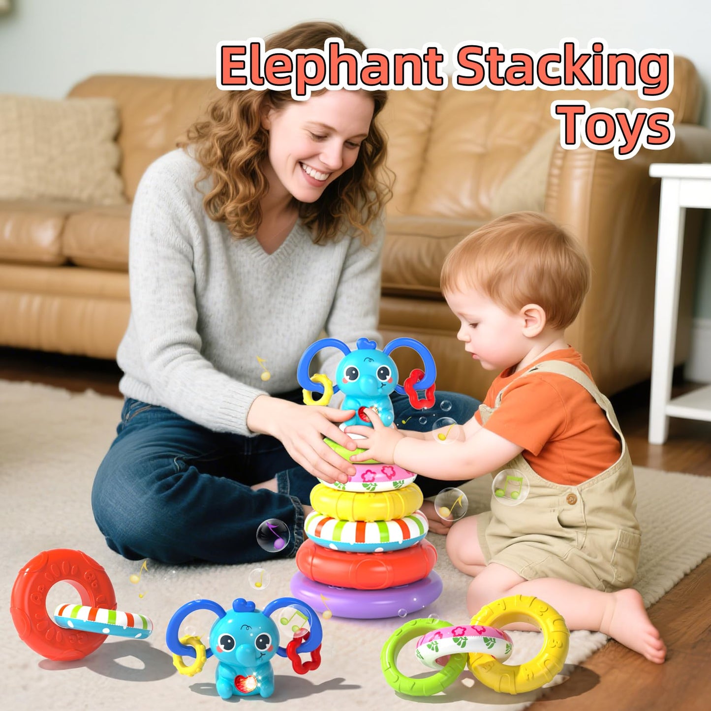 Newcrave 4-in-1 Baby Toys for 6-12 Months | Sensory, Stacking & Piano Xylophone Toy
