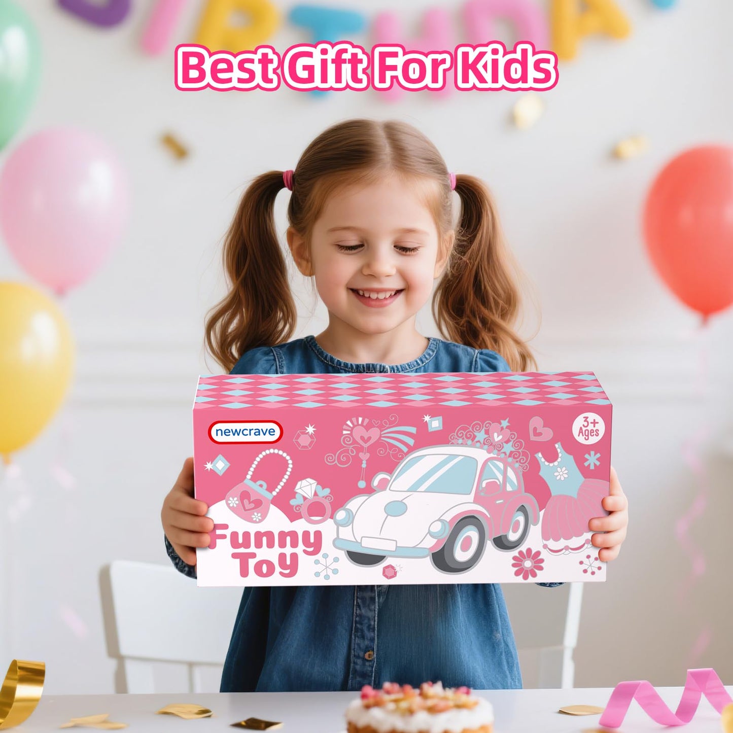 newcrave 7 in 1 Carrier Truck Toys for Toddlers – 6 Mini Cars, Light & Music