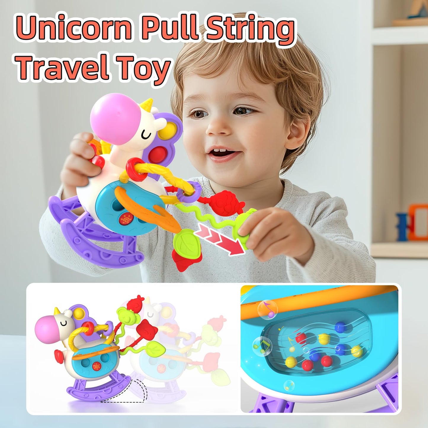 Newcrave 4-in-1 Baby Toys for 6-12 Months | Sensory, Stacking & Piano Xylophone Toy