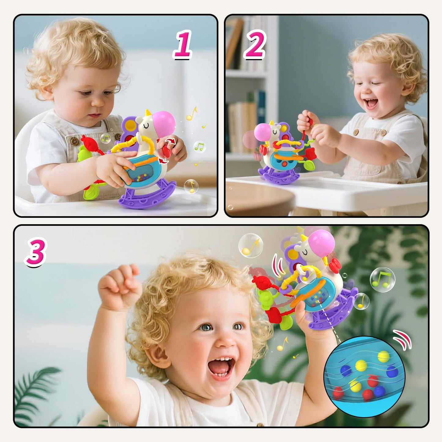 Newcrave 4-in-1 Baby Toys for 6-18 Months | Busy Cube, Piano Xylophone & Stacking Set