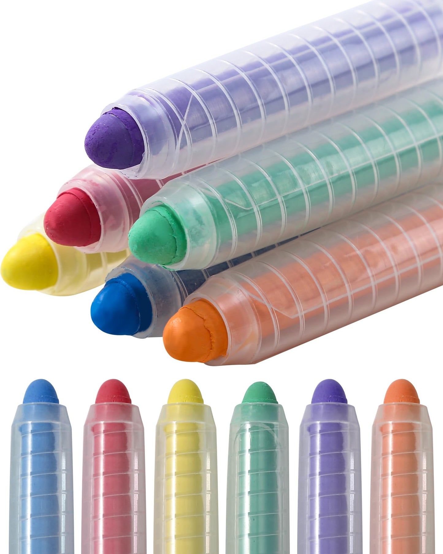 NewFamily Chalk 6pcs Dustless Washable Chalks with Holder – Safe, Mess-Free Art for Kids
