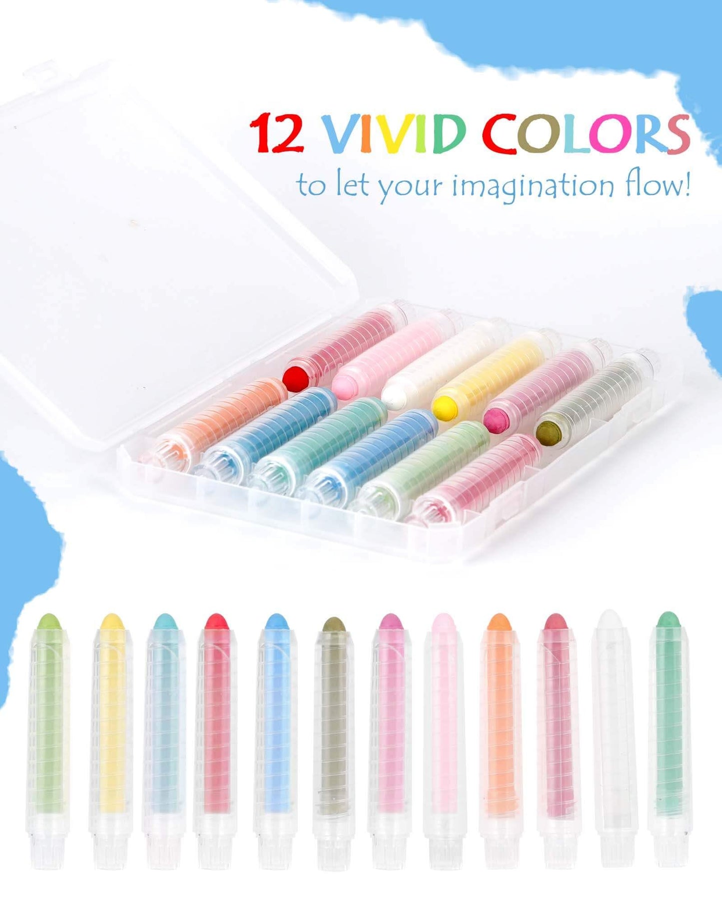 NewFamily Dustless Chalk 2-Pack – 24 Sticks, Non-Toxic & Washable for Kids (Ages 3+)