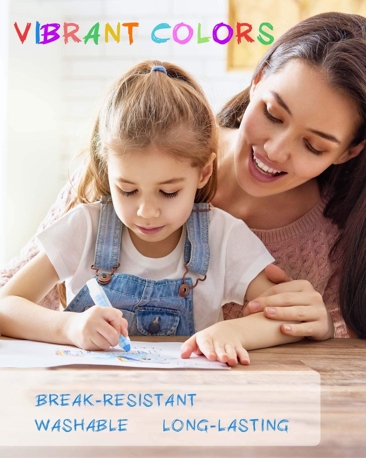 NewFamily Dustless Chalk 2-Pack – 24 Sticks, Non-Toxic & Washable for Kids (Ages 3+)