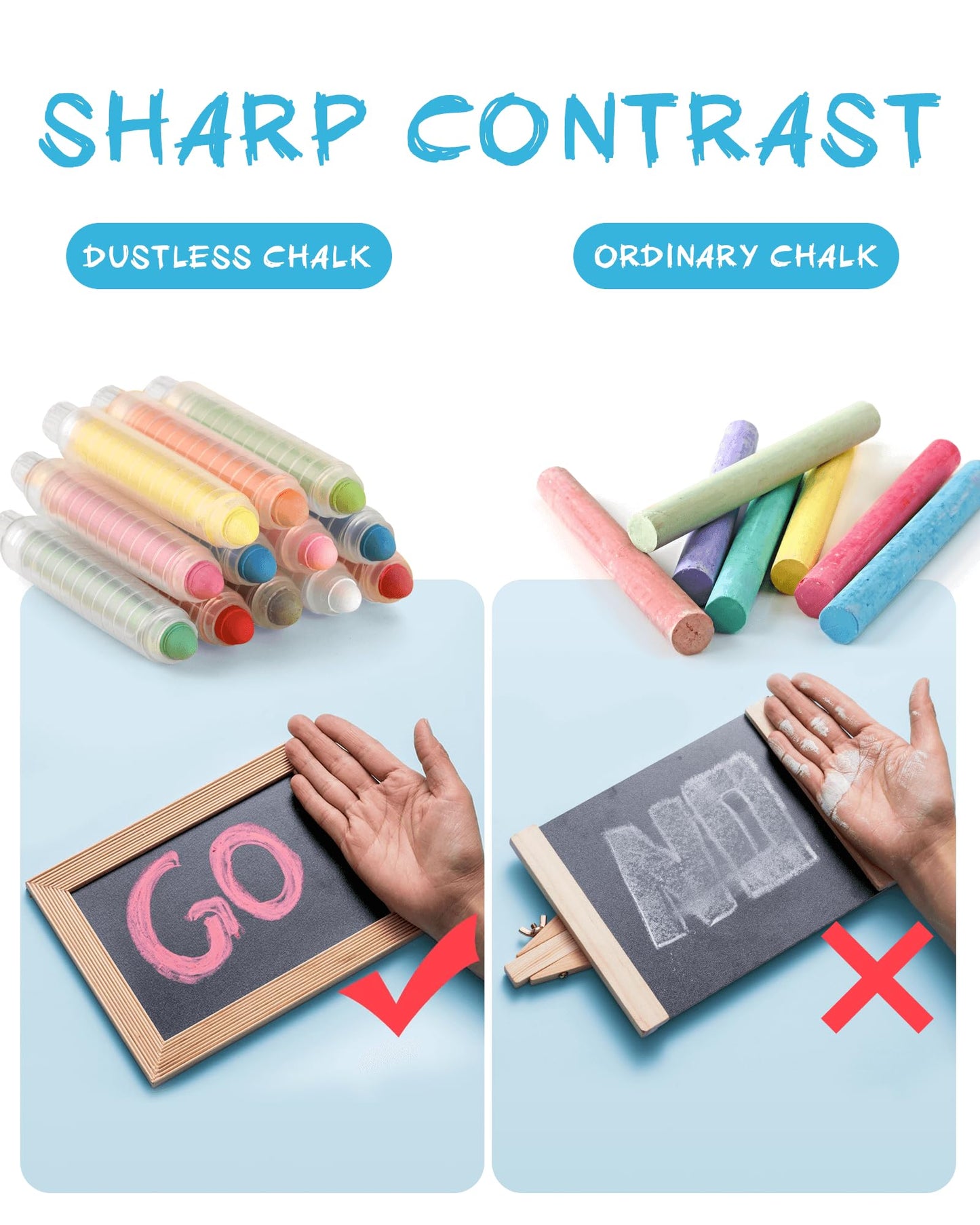 NewFamily Dustless Chalk 2-Pack – 24 Sticks, Non-Toxic & Washable for Kids (Ages 3+)