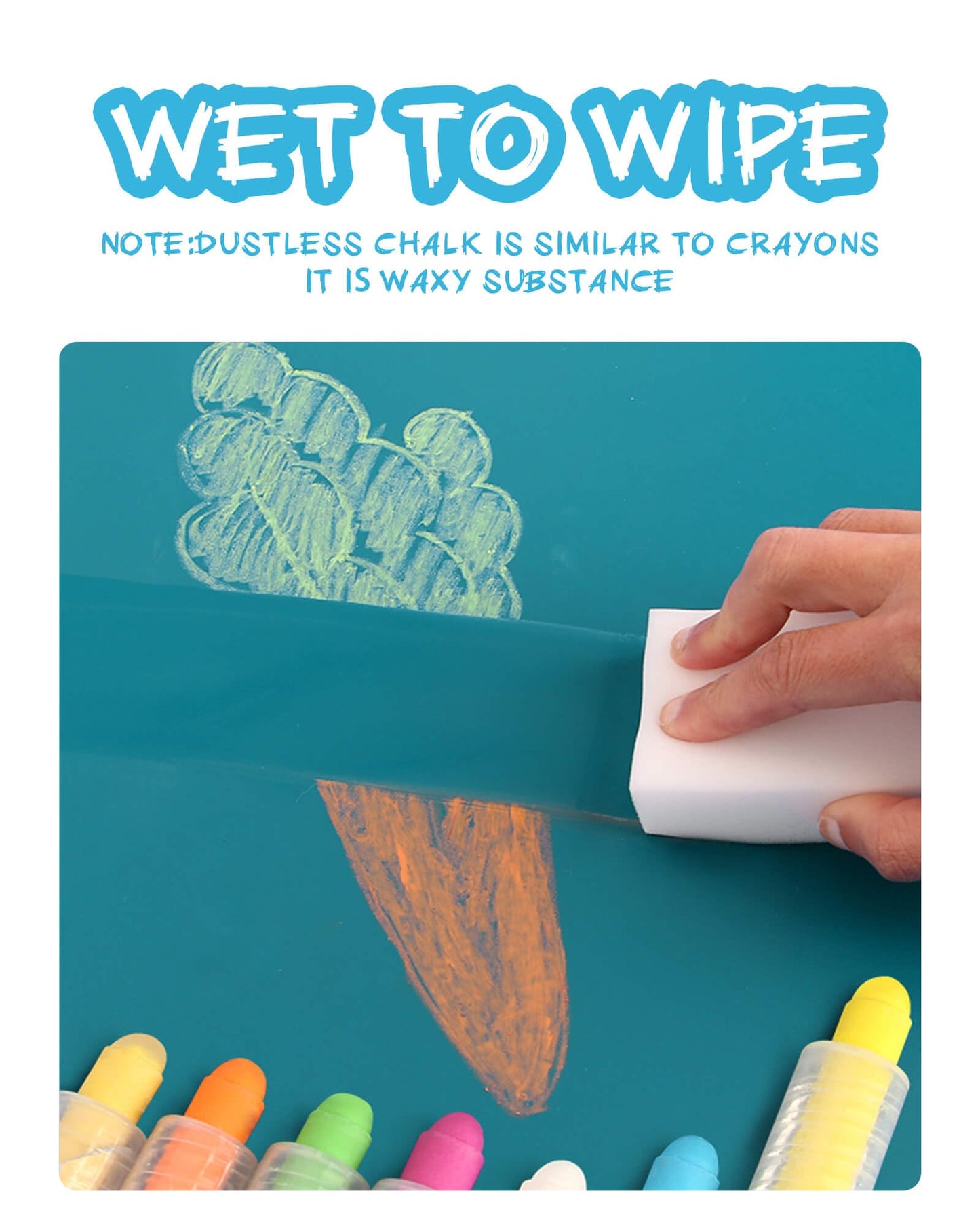 NewFamily Dustless Chalk 2-Pack – 24 Sticks, Non-Toxic & Washable for Kids (Ages 3+)