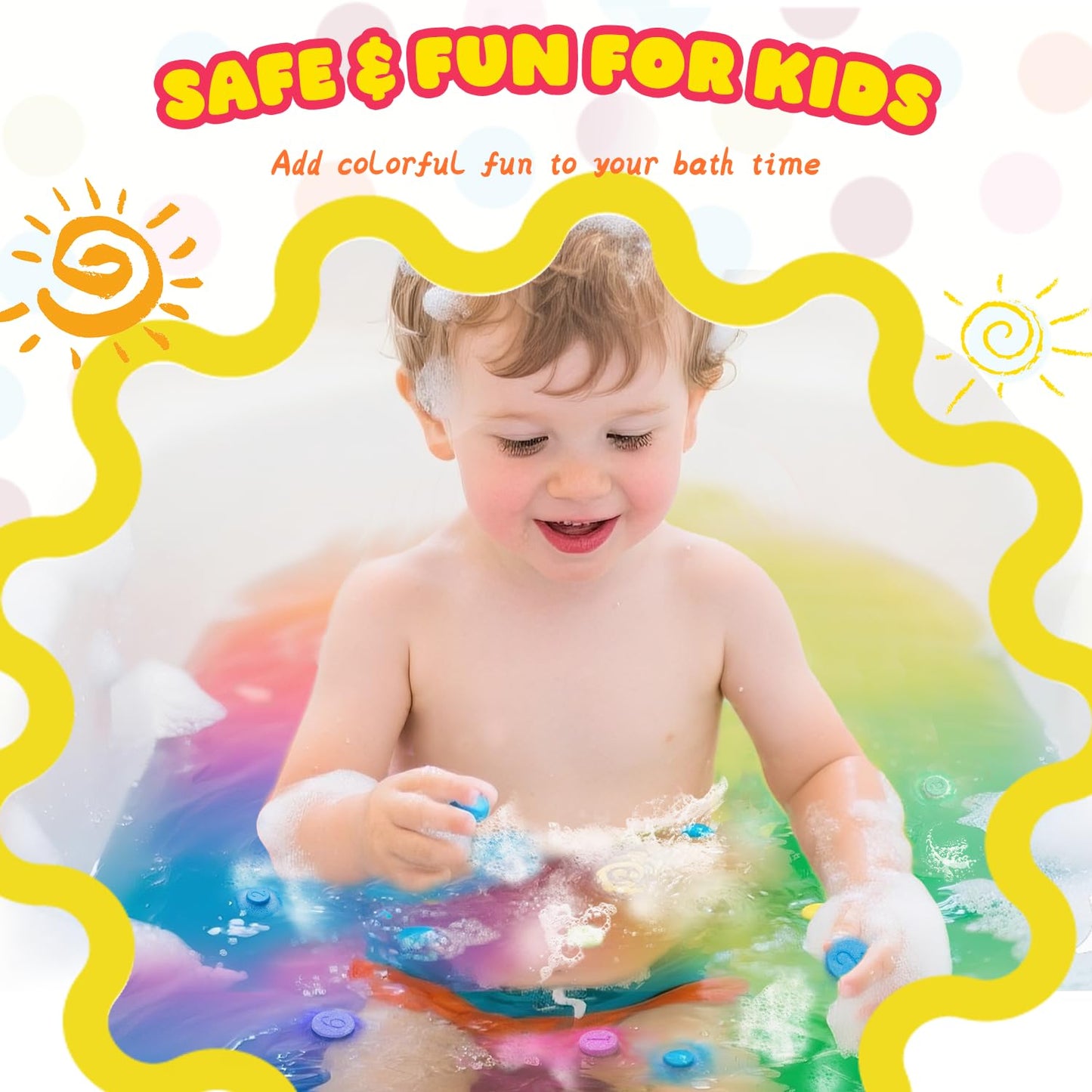 NEWFEIFAN Bath Bombs for Kids – 180 Color Tablets for Creative Bath Art