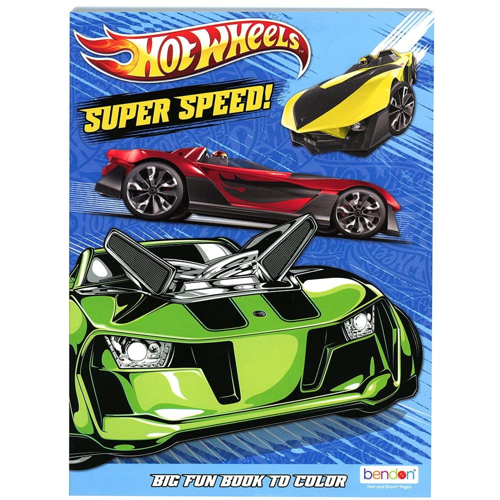 Newluck Hot Wheels Super Speed Coloring Book — 80 Pages of Cars & Tracks for Kids