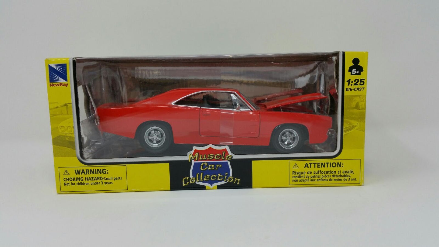 NewRay 1969 Dodge Charger R/T Black 1:25 Diecast Model – Muscle Car Collection