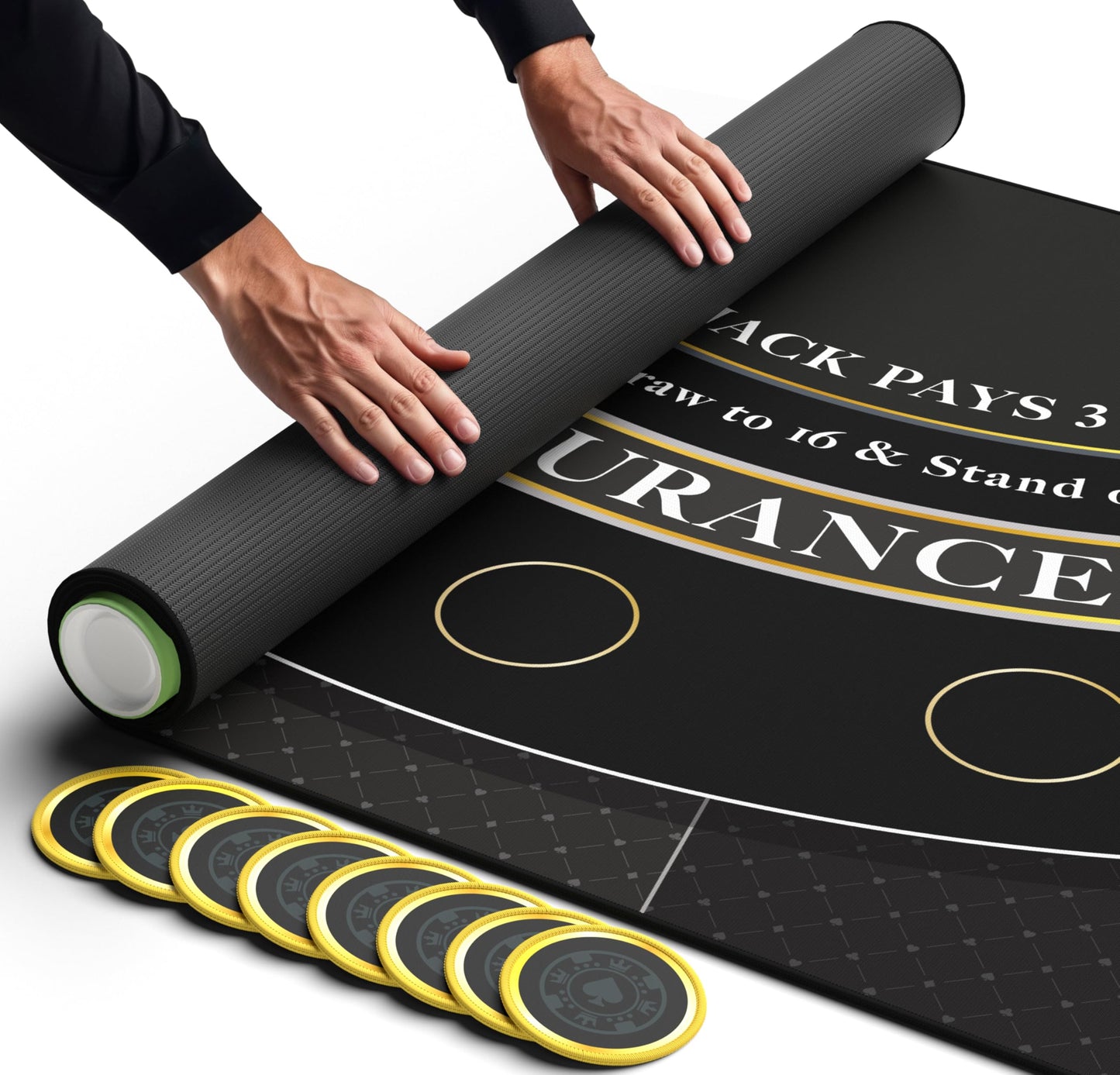 Newverest Blackjack Mat 70x30 Inches – Casino-Style Table Top for 6ft & 8ft Folding Tables