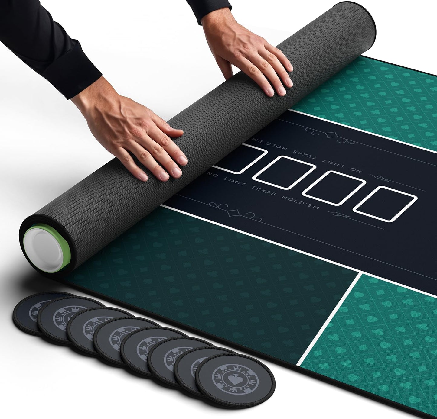 Newverest Poker Table Top 70x30 – Fits 6ft & 8ft Folding Tables, Portable with Zipper Bag
