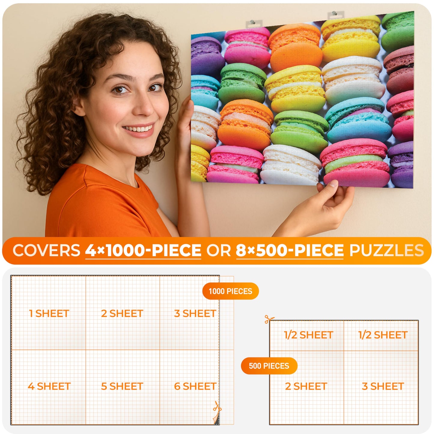 Newverest 24-Pack Puzzle Glue Sheets 10×10″ – Preserve & Display 4×1000-Piece Puzzles with Peel & Stick Saver & 8 Adhesive Hangers