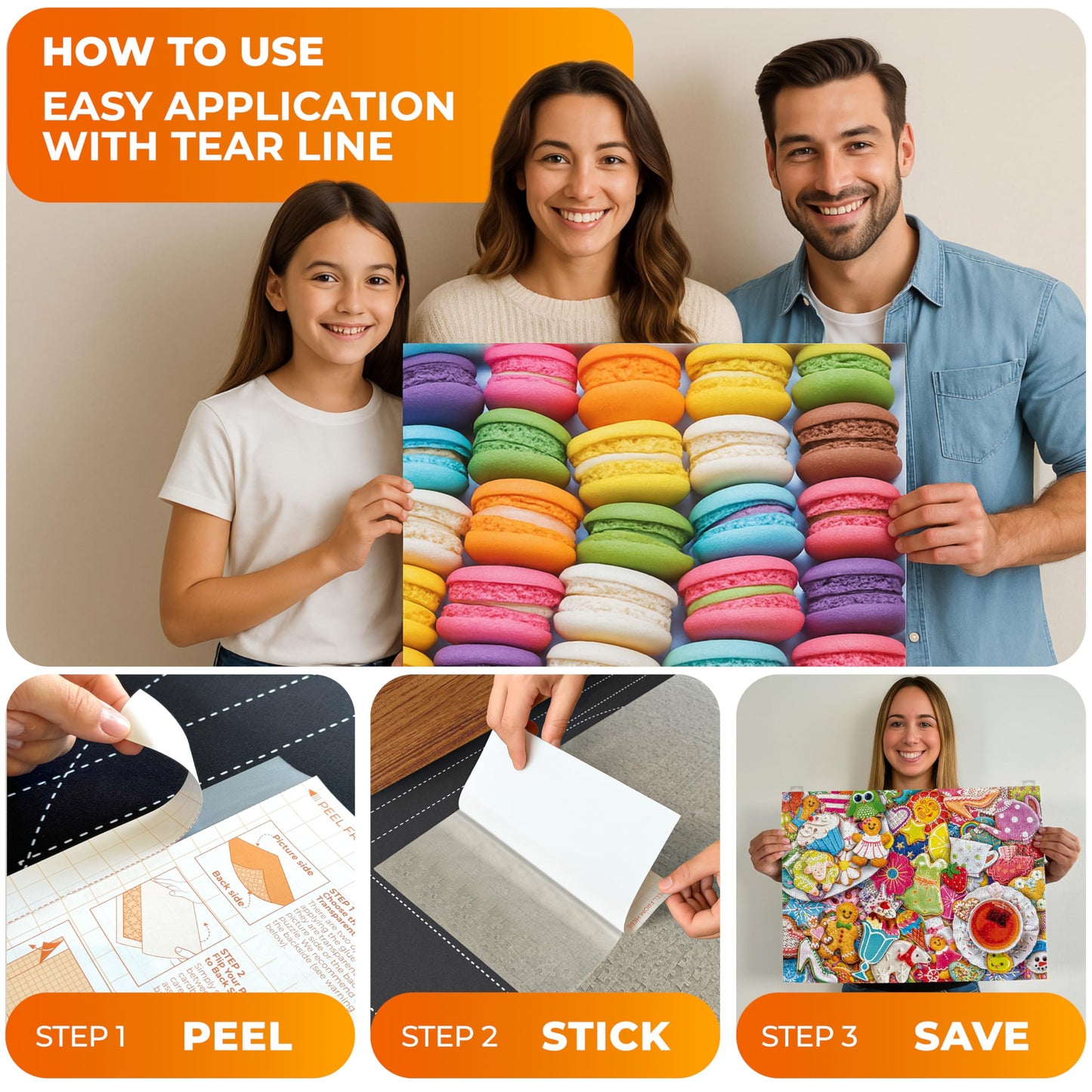 Newverest 24-Pack Puzzle Glue Sheets 10×10″ – Preserve & Display 4×1000-Piece Puzzles with Peel & Stick Saver & 8 Adhesive Hangers