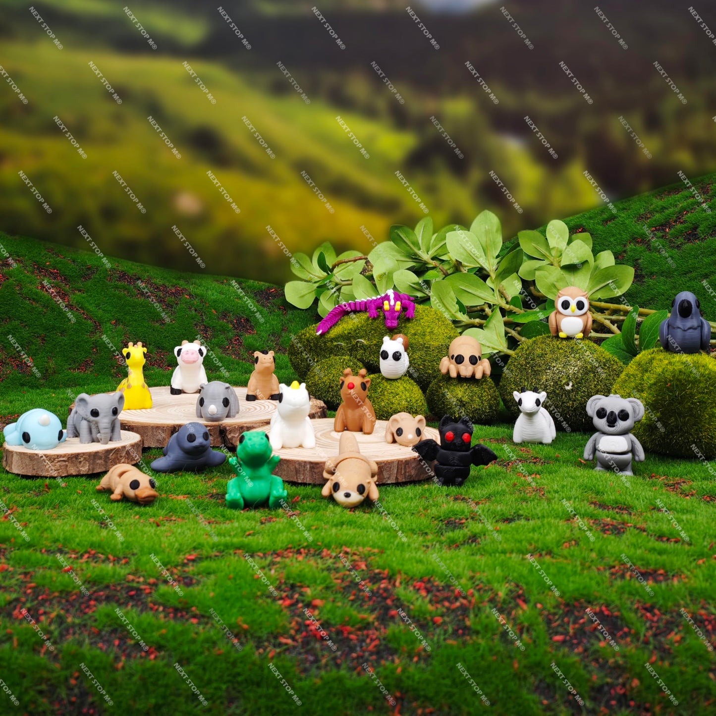Next Stop M 22-Piece Animal Figurines Set • 3D Printed Articulated Desk Toys
