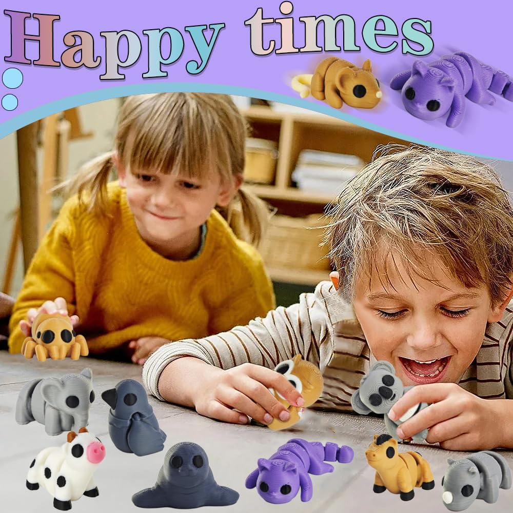 Next Stop M 22-Piece Animal Figurines Set • 3D Printed Articulated Desk Toys