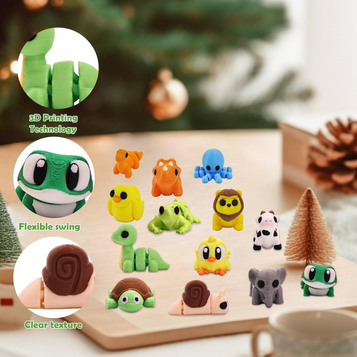 Next Stop M 35-Piece Mystery Animal Figurines – 3D Printed Fidget Desk Toys